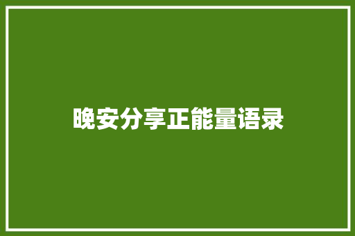 晚安分享正能量语录 写作技巧