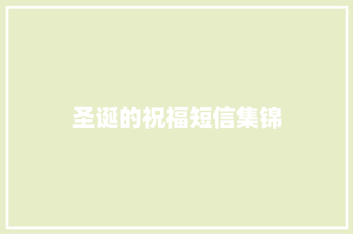 圣诞的祝福短信集锦 写作素材
