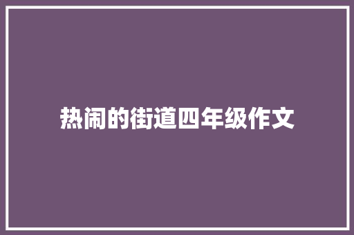热闹的街道四年级作文 写作素材