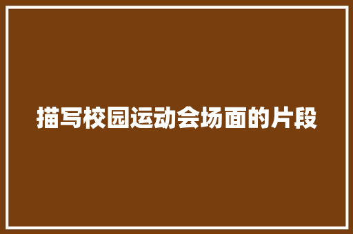 描写校园运动会场面的片段
