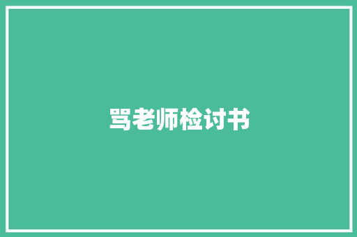 骂老师检讨书 词汇积累
