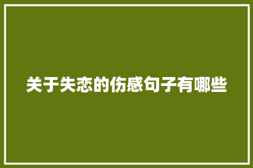 关于失恋的伤感句子有哪些 简历模板