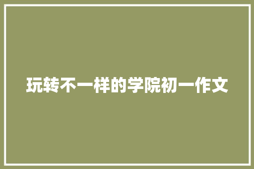 玩转不一样的学院初一作文 词汇积累