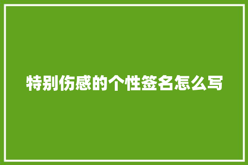 特别伤感的个性签名怎么写 报告写作