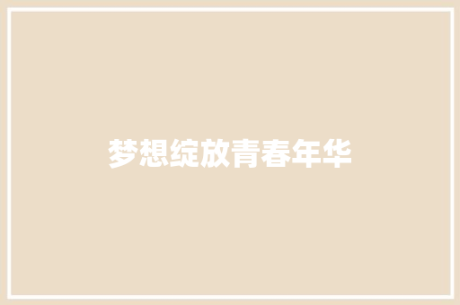 梦想绽放青春年华