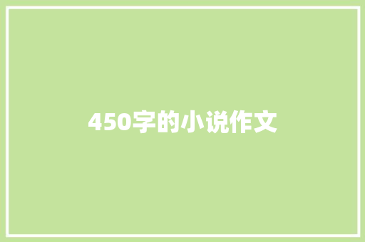 450字的小说作文