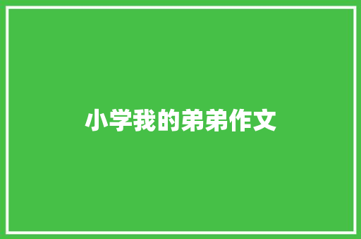 小学我的弟弟作文