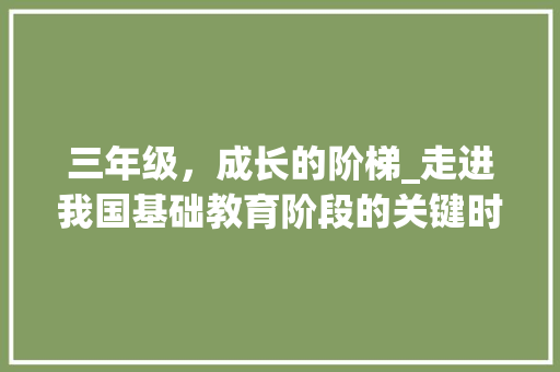 三年级，成长的阶梯_走进我国基础教育阶段的关键时刻_三年级400个字上