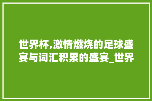 世界杯,激情燃烧的足球盛宴与词汇积累的盛宴_世界杯词汇积累