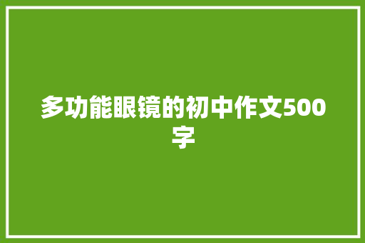 多功能眼镜的初中作文500字 简历模板