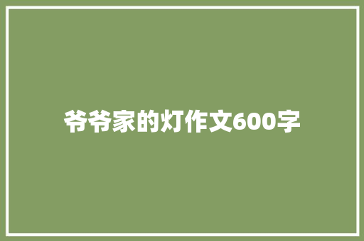 爷爷家的灯作文600字 简历模板
