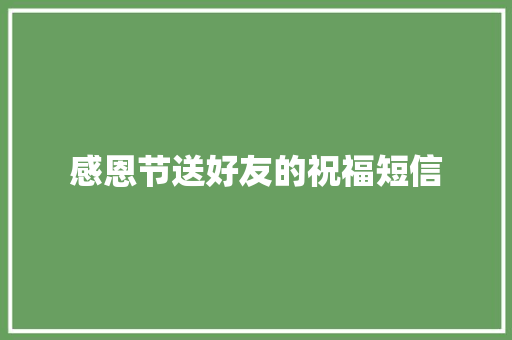 感恩节送好友的祝福短信 商业文案