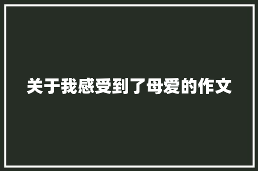关于我感受到了母爱的作文 写作素材