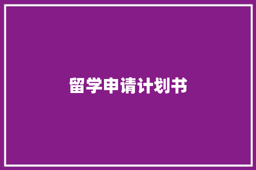 留学申请计划书 简历模板