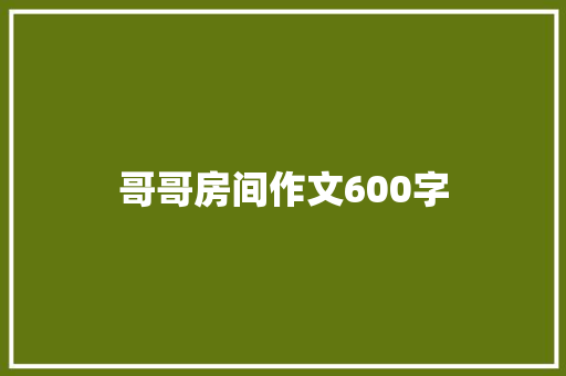 哥哥房间作文600字 范文赏析