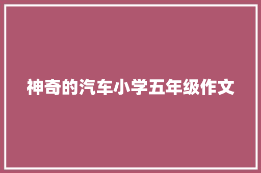 神奇的汽车小学五年级作文 词汇积累