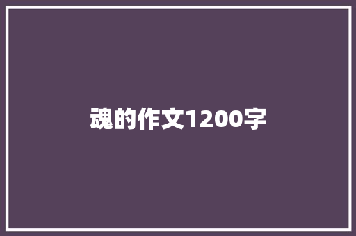 魂的作文1200字 简历模板