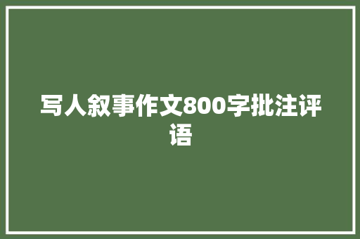 写人叙事作文800字批注评语