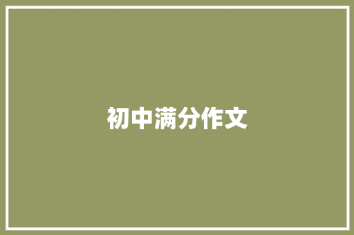 初中满分作文