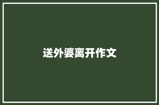 送外婆离开作文 报告写作