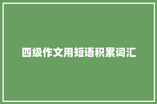 四级作文用短语积累词汇