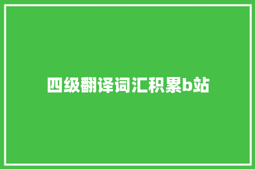 四级翻译词汇积累b站