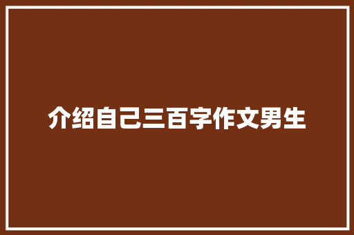 介绍自己三百字作文男生