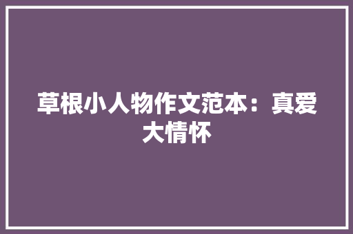 草根小人物作文范本：真爱大情怀 简历模板