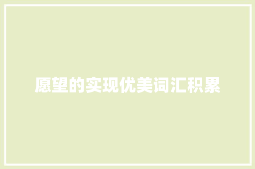 愿望的实现优美词汇积累