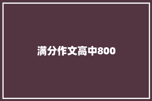 满分作文高中800
