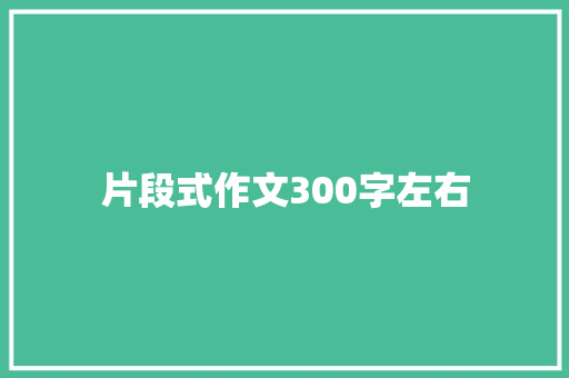 片段式作文300字左右