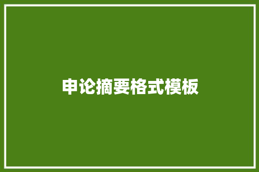 申论摘要格式模板