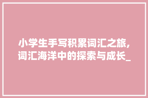 小学生手写积累词汇之旅,词汇海洋中的探索与成长_手写积累词汇大全小学生
