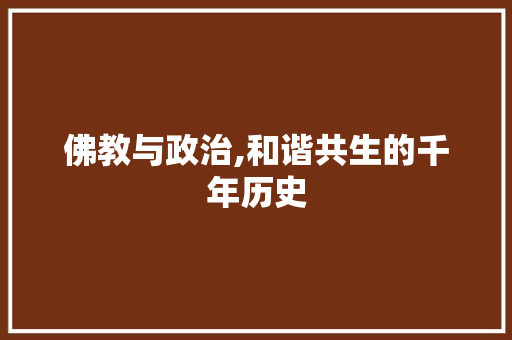 佛教与政治,和谐共生的千年历史