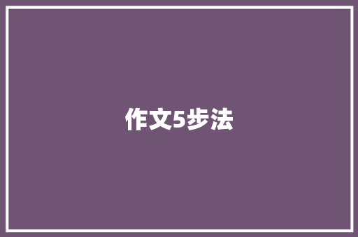 作文5步法 简历模板