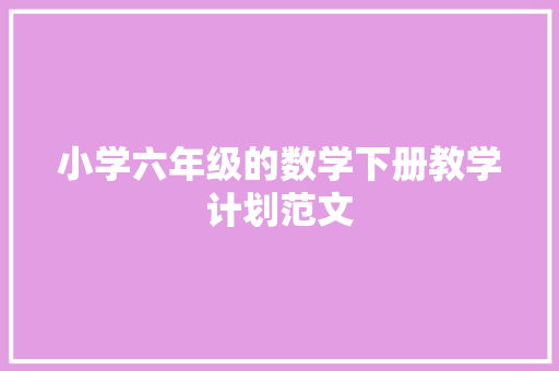 小学六年级的数学下册教学计划范文 词汇积累
