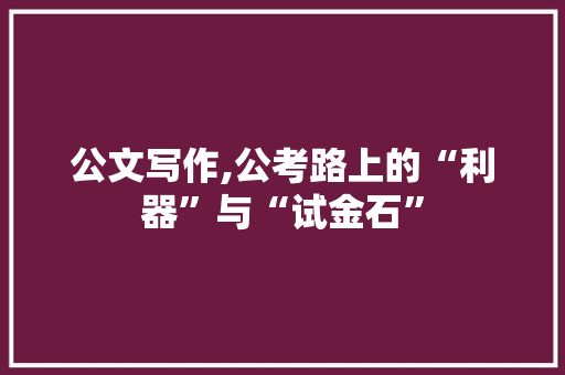 公文写作,公考路上的“利器”与“试金石” 商业文案