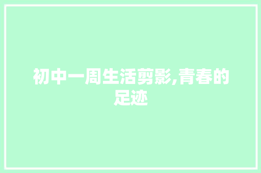 初中一周生活剪影,青春的足迹