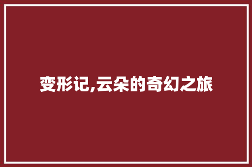变形记,云朵的奇幻之旅