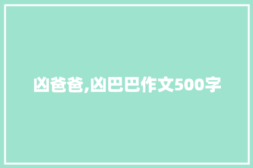 凶爸爸,凶巴巴作文500字