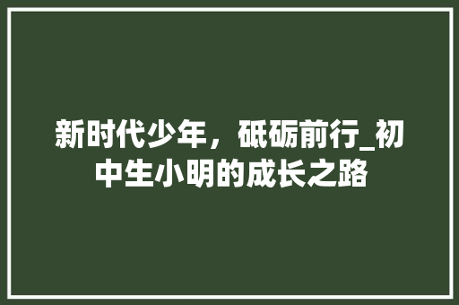 新时代少年，砥砺前行_初中生小明的成长之路