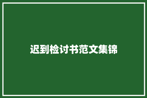 迟到检讨书范文集锦