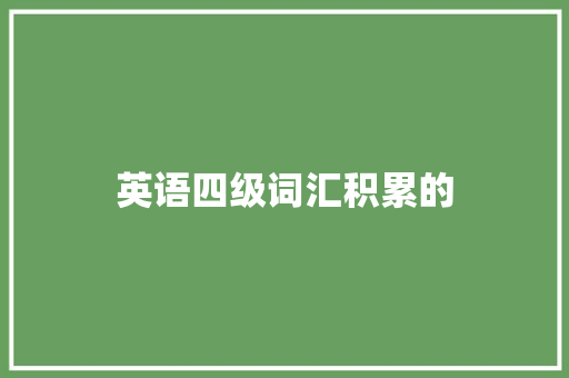 英语四级词汇积累的