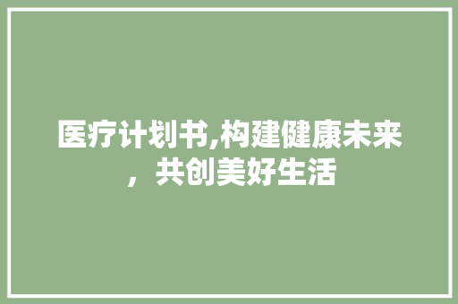 医疗计划书,构建健康未来，共创美好生活