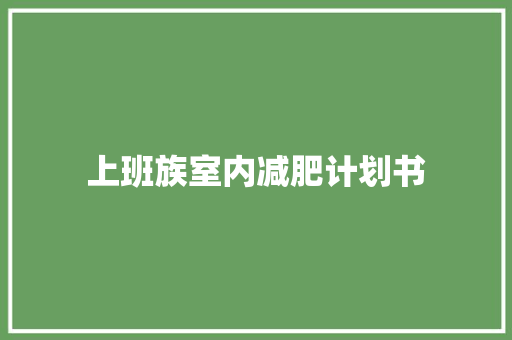 上班族室内减肥计划书