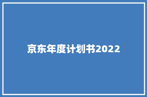 京东年度计划书2022