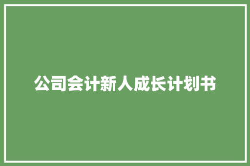 公司会计新人成长计划书 词汇积累