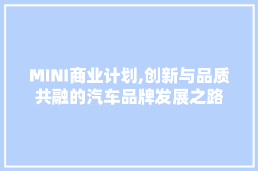 MINI商业计划,创新与品质共融的汽车品牌发展之路 写作技巧