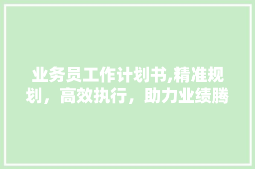 业务员工作计划书,精准规划，高效执行，助力业绩腾飞 简历模板