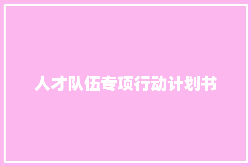 人才队伍专项行动计划书 词汇积累